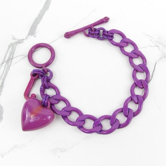 Rare Juicy Couture Purple Heart Bracelet - Picture 3 of 6